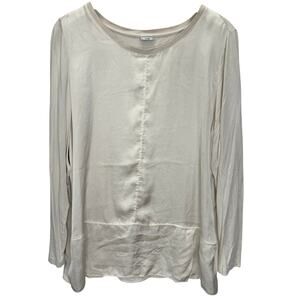 Margittes Womens Blouse Ivory White Tunic Long Sleeve Size 44 (US L)